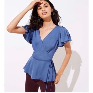 Loft Flutter Sleeve Wrap Top